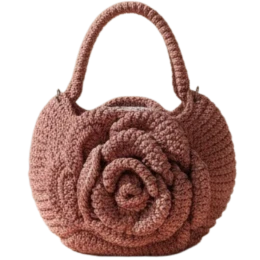 حقيبة كروشيه على شكل زهرة توليب