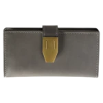 محفظه نسائي رمادي بحزام نحاسي